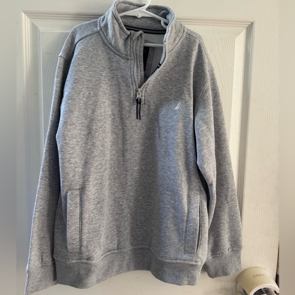 Nautica Gray Zip-Up Sweater